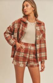 Back and Forth Frayed Hem Plaid Shacket Jenny in the City at Shop Jenny in the City